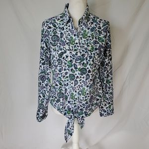 Jones New York Signature Paisley Button Down Shirt